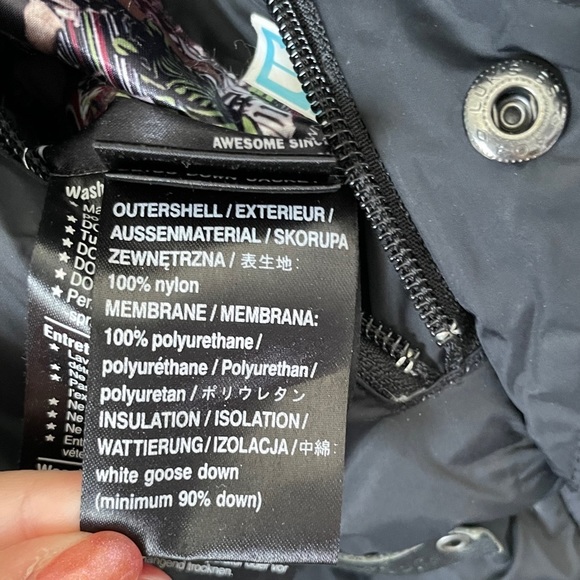 BURTON Black Reversible Goose Down Ski Snowboard Jacket Medium - Picture 7 of 8